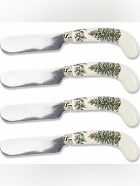 Spode Christmas Tree Butter/Cheese Spreaders, 4.75", Set of 4